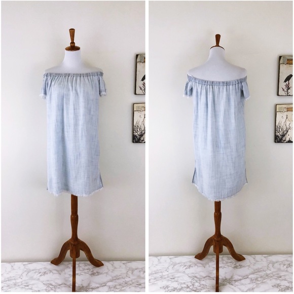 Anthropologie Dresses & Skirts - ANTHRO CLOTH STONE Chambray Off the Shoulder dress